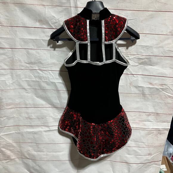 “Aftermath” Red shattered sequin spandex Dance/Performer Costume Adult Small - Picture 3 of 7